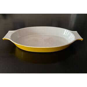 COPCO #7409 Michael Lax Design Yellow Enameled Cast Iron Dish